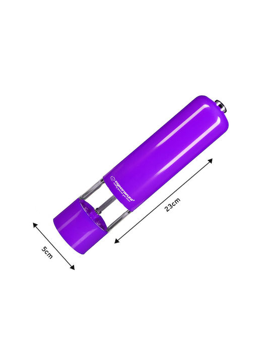 Esperanza Malabara Electric Set Spice Mills made of Plastic in Purple Color 23cm 1pcs