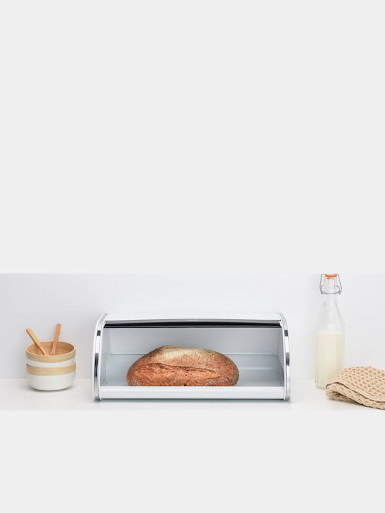 Brabantia Roll Top Bread Box Inox White 44.5cm