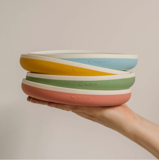 Smikkels Baby Food Plate made of Silicone Pink