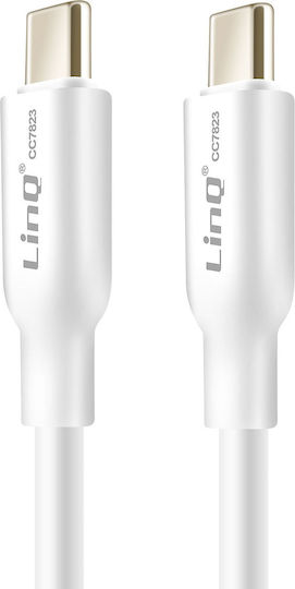 Linq Usb-c To Usb-c 4a Power Delivery 80w Cable In Flexible Silicone 1.2m White