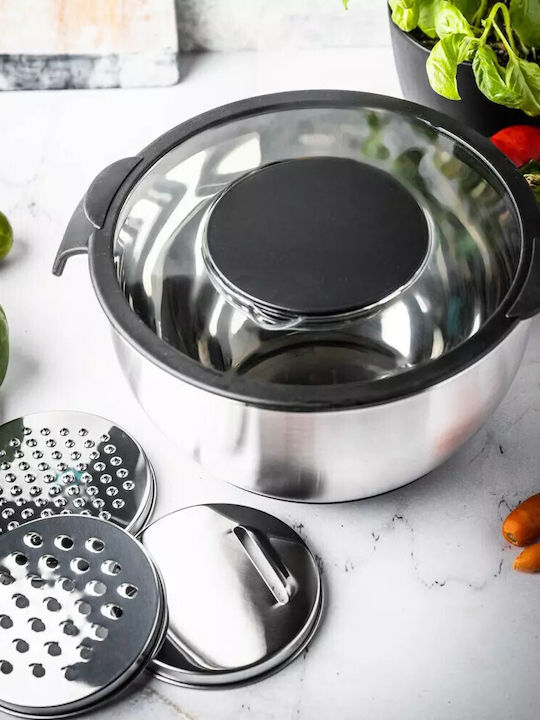 KING Hoff Inox Salad Bowl Silver