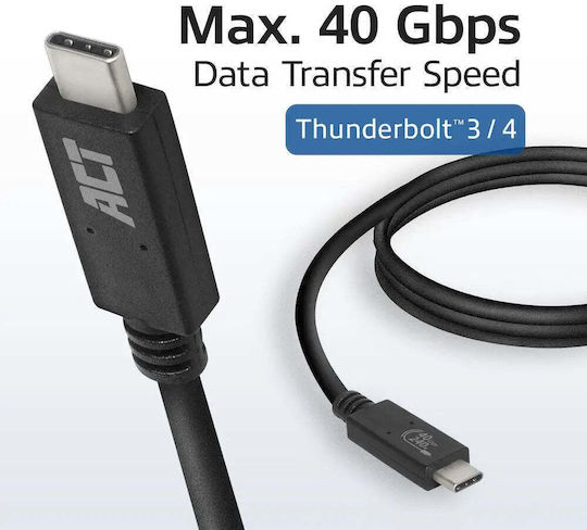 Act USB-C Кабел USB-C Към USB-C 0.8 М USB4 40Gbps 240W USB-IF Сертифициран