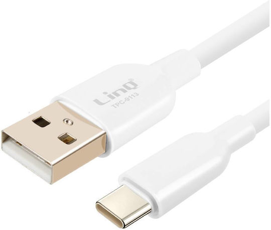 Linq USB to USB-C Charging Data Transfer Cable 3A 36W Fast 1.2m White