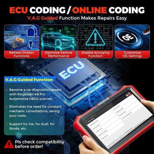 Bazarland30.kingbolen K8 Pro Auto Diagnosewerkzeuge System 34 Reset Ecu Coding Bidirektionaler Test
