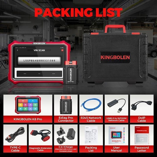 Bazarland30.kingbolen K8 Pro Auto Diagnosewerkzeuge System 34 Reset Ecu Coding Bidirektionaler Test