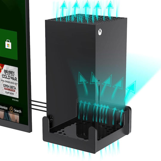 Plusacc Wandhalterung Stand Für Spielekonsolen Xbo Series X Design Kühlung Belüftung Offener Zugang Türen Schwarz