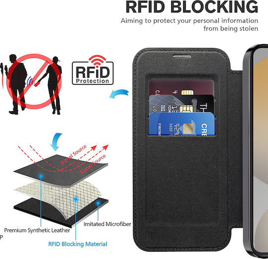 Techsuit Buchen Sie Silikon Schwarz (Galaxy S24 FE)