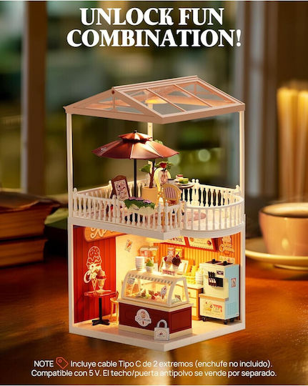 Rolife Wooden Construction Toy Robotime Chic Cafe Terrace for Children Aged 14+