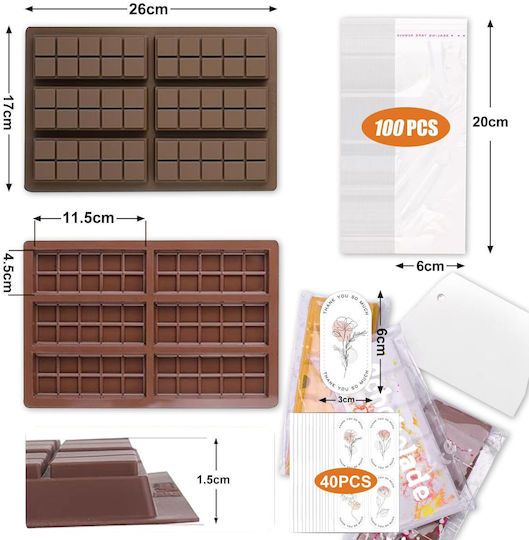Mold Dubai Chocolate Set Stickers Форма за сладкарство от силикон 1бр