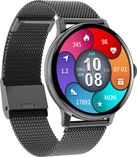 Dare FiT Aluminium Smartwatch mit Pulsmesser (Schwarz)
