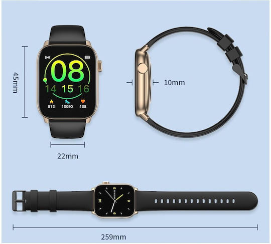 Oromed Fit 6 Smartwatch με Παλμογράφο (Χρυσό)