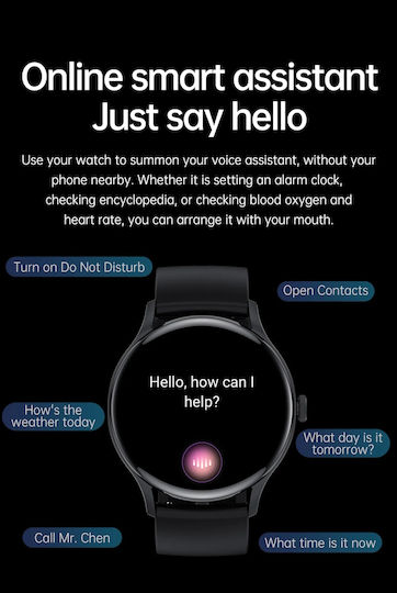 Ceas Inteligent Avatar Fashion Brățară Fitness Idealstore Ecran Tactil Complet HD 1.28 Asistent Vocal Apel Bluetooth Apelare Control Acces NFC Android-iOS Monitorizare SpO2 Ritm Cardiac Somn Multi-sport Baterie de Lungă Durată Ediția Neagră