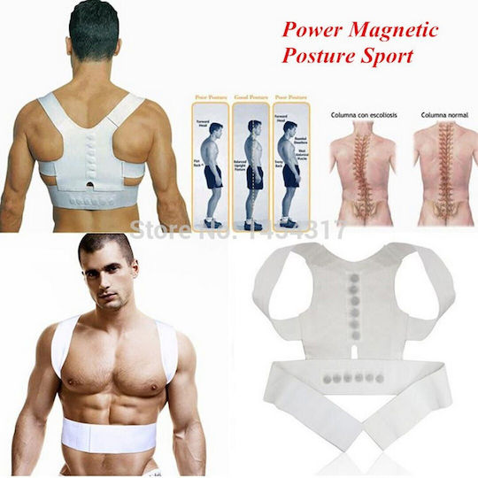 Factory Magnetic Belt Back for Men for Women White 7360