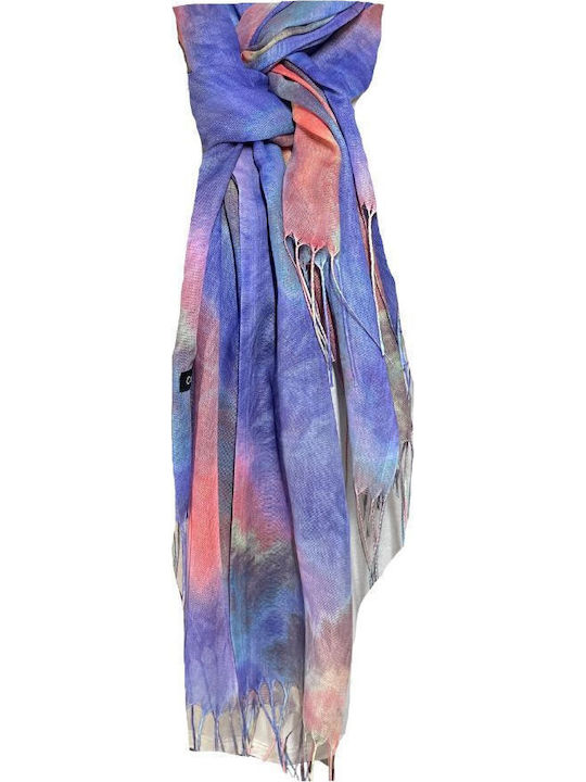Rainbow Cashmere Scarf Dacali Purple Pink 185 X 75 Cm