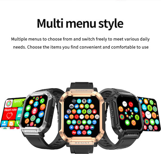 TaNK Aluminium Smartwatch με Παλμογράφο (Ασημί)