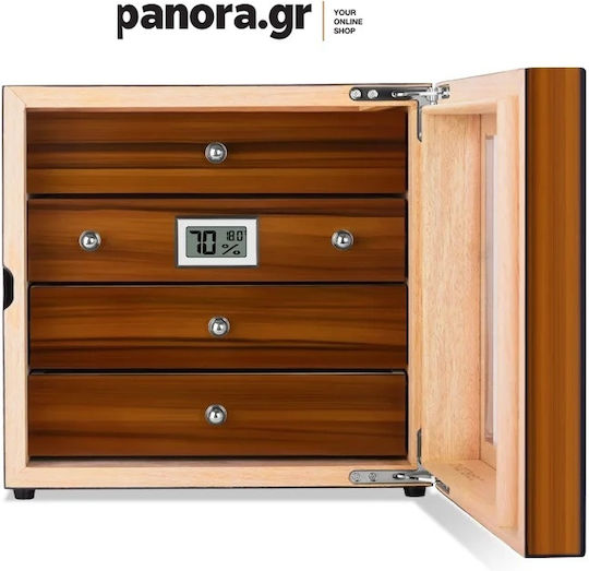 Panora Cigar Humidifier Wood Box with Digital Hygrometer 24.5x24.5x23cm
