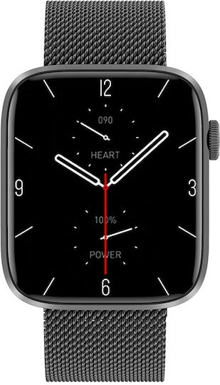 Gamma FiT Aluminium Smartwatch με Παλμογράφο (Μαύρο)