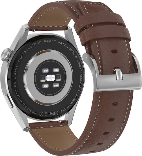 DeltaFiT Max Smartwatch με Παλμογράφο (Καφέ)