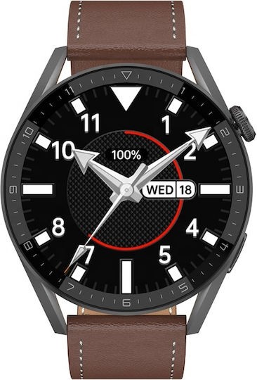 DeltaFiT Max Smartwatch με Παλμογράφο (Καφέ)