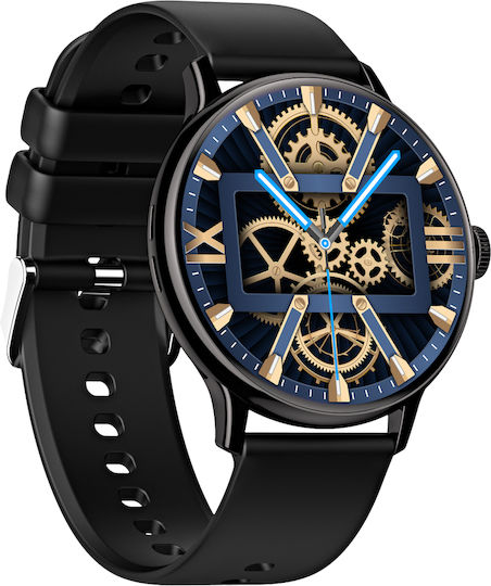 Aluminium Smartwatch με Παλμογράφο (Μαύρο)