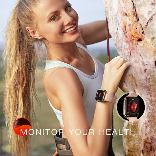 OnWear Pro Aluminium Smartwatch with Heart Rate Monitor (Gold)