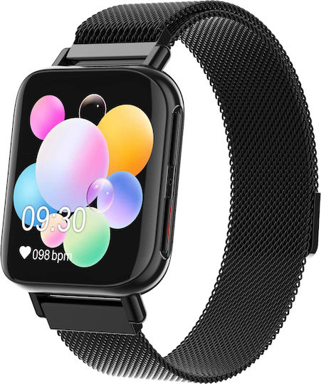 MultiFiT Aluminium Smartwatch με Παλμογράφο (Μαύρο)