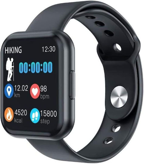 Fit NewTime 43mm Smartwatch με Παλμογράφο (Μαύρο)