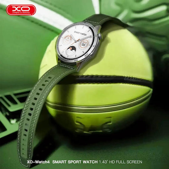 XO Watch 4 46mm με Παλμογράφο (Πράσινο)