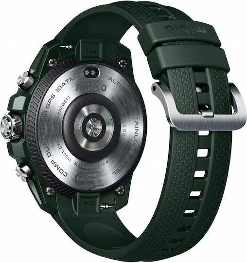 Mibro GS Explorer Stainless Steel Αδιάβροχο Smartwatch με Παλμογράφο (Πράσινο)