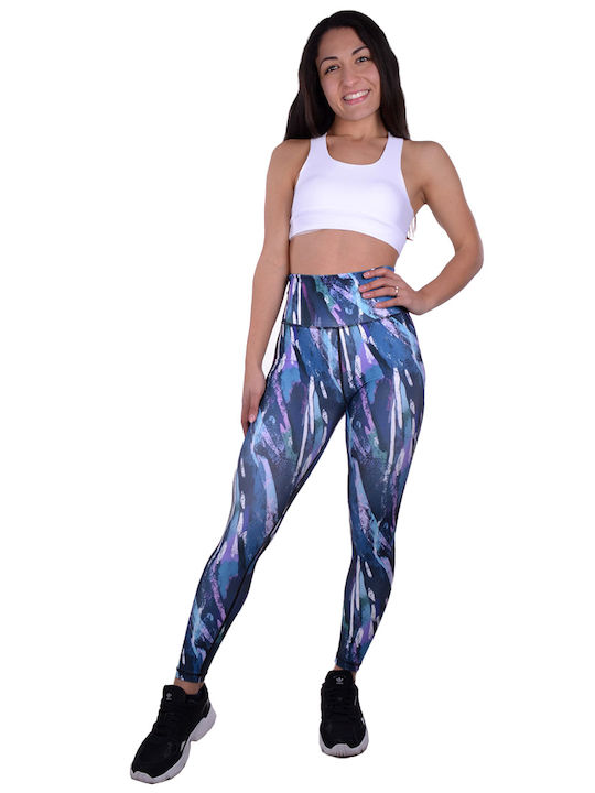 Training Damen Langleggings mit Formendefinition Hohe Taille Lila
