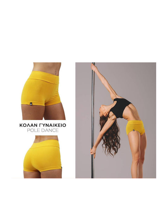 Women's Training Legging Shorts Push Up Yellow