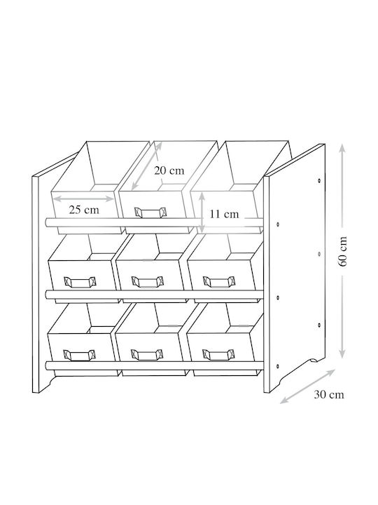 Kesper Toy Storage System made of Wood Multicolour 60x35x60cm 10pcs
