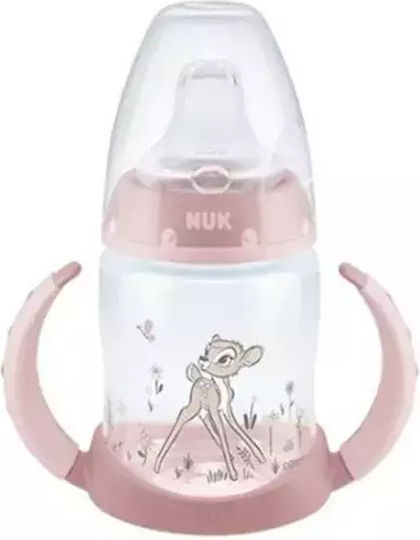 Nuk Classics First Choice Bambi 6-18m Educational Sippy Cup Plastic with Handles Pink for 6m+m+ 150ml 10.743.313