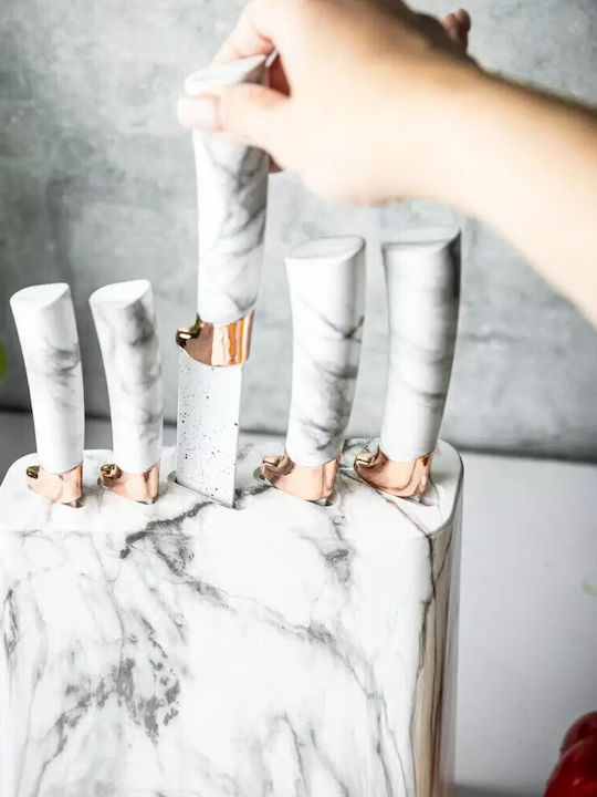 KING Hoff Knife Set with Block from Stainless Steel 6pcs