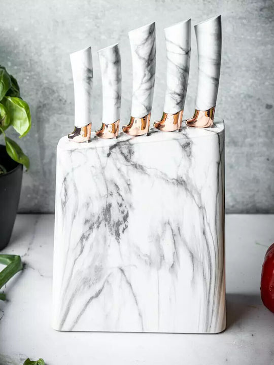 KING Hoff Knife Set with Block from Stainless Steel 6pcs