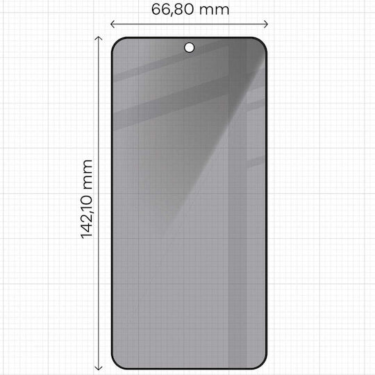 Frame 2.5D Vollkleber Privatsphäre Vollflächig gehärtetes Glas Schwarz (Samsung Galaxy S23)
