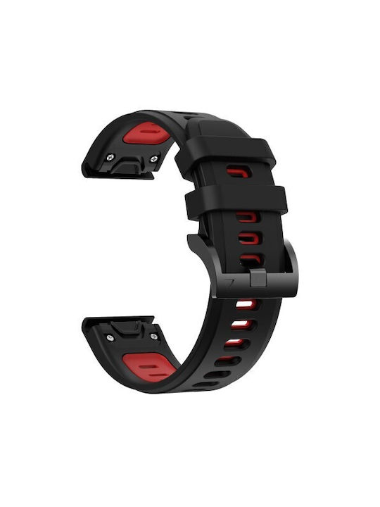 Two-Tone Λουράκι Black / Red (Fenix 5 / 5 Plus / 6 / 6 Pro / 7 / 7 Pro / 8 / E (47mm))