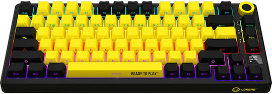 Lorgar KBP7075W Wireless Gaming Mechanical Keyboard 75% with RGB lighting (English UK) Yellow