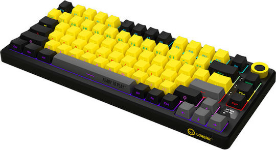 Lorgar KBP7075W Wireless Gaming Mechanical Keyboard 75% with RGB lighting (English UK) Yellow