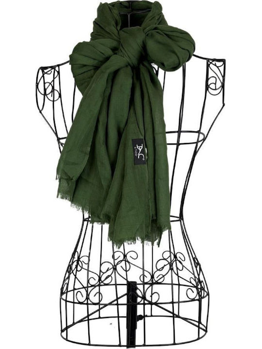 Solid Women's Scarf 25vm Olive Green 180 X 95 Cm