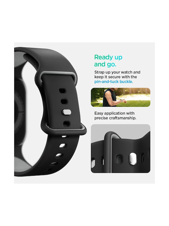 Spigen Nano Pop Strap Silicone Black (Apple Watch 6, 7, 8, 9, 10, SE, Ultra 1, 2)