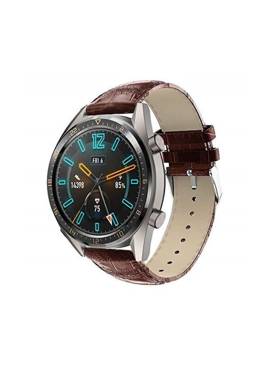 Λουράκι Δερμάτινο Καφέ (Huawei Watch GT/GT Pro 2/3/4/5 / Ultimate 46mm)