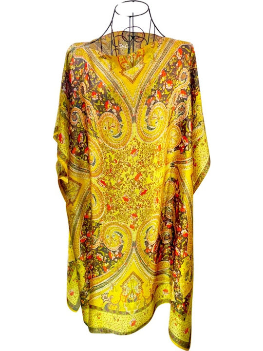 Damen Mini Strandkleid Gelb