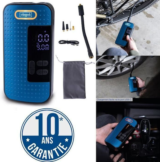 Scheppach Car Tire Pump 150 PSI Rechargeable with Battery 12V