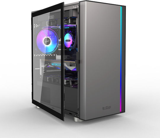 PCCOOLER LM300G Gaming Mini Tower Κουτί Υπολογιστή με Πλαϊνό Παράθυρο και ARGB Φωτισμό Μαύρο