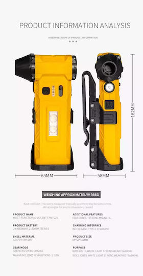 Mini Rechargeable Handheld Blower 13000 RPM With 800mAh Battery