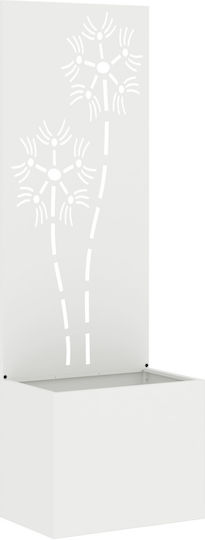 vidaXL Γλάστρα Μεταλλική Λευκό 50x140x140εκ.