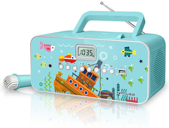 Muse M-29 Φορητό Ηχοσύστημα με CD / Ραδιόφωνο / MP3 / USB Τιρκουάζ