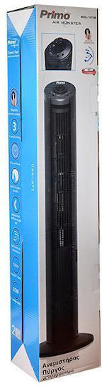 Primo 15718-R Ventilator Turm 55W mit Fernbedienung Schwarz