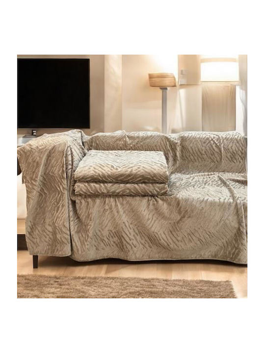 Linea Home Flame Ριχτάρι Πολυθρόνας Ζακάρ 180x160εκ. Μόκα